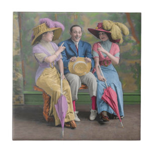 etwa 1910 Vaudeville-Künstler drucken Fliese