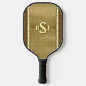 Etwa 3 Anfangsbuchstaben Monogramm gebürstetes Met Pickleball Schläger (Rückseite)