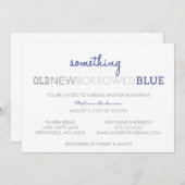 Etwas alt, neu, geborgt, blau einladung (Vorne/Hinten)