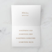 etwas Altes neu geborgtes und blaues Brautkarte Karte (Innenseite)