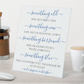 Etwas Altes Neues, Brautparty Sockelschild (In Situ)