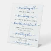 Etwas Altes Neues, Brautparty Sockelschild (Vorderseite)