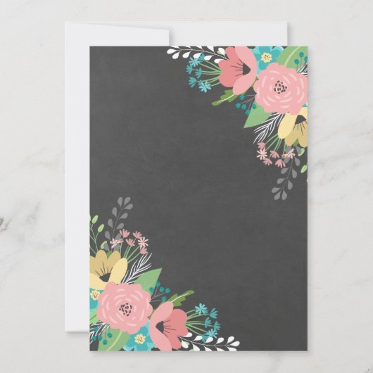 Etwas Altes & Neues Ich mache Chalkboard-Brautpart Einladung (Rückseite)