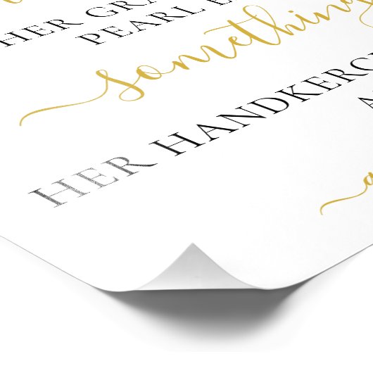 Etwas Altes Neues Unterschreiben für Brautparty Fotodruck (Ecke)