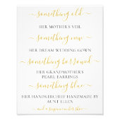 Etwas Altes Neues Unterschreiben für Brautparty Fotodruck (Vorne)