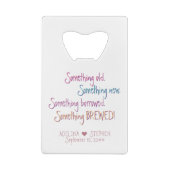 Etwas Altes Neugeborenes Braut Gastgeschenk Hochze Geldbeutel Flaschenöffner (Rückseite)