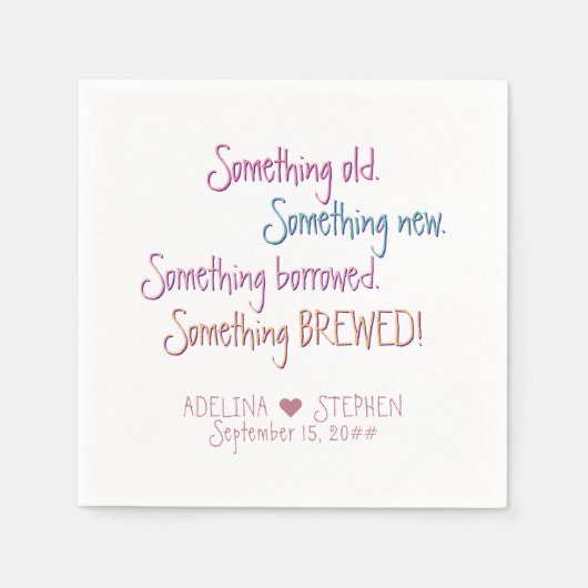 Etwas Altes Neugeborenes Braut Gastgeschenk Hochze Serviette (Vorderseite)
