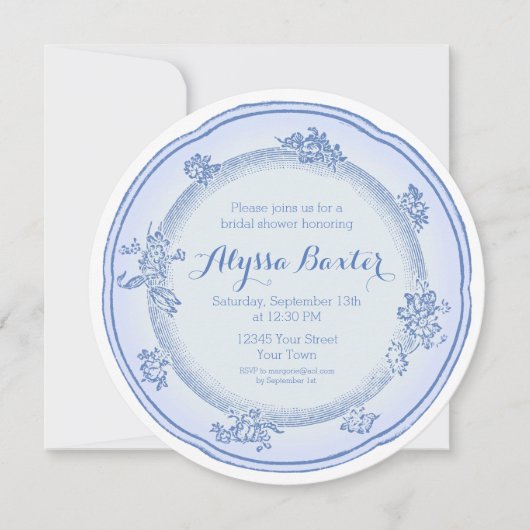 Etwas Altes Plättchen Einladung (Vorderseite)