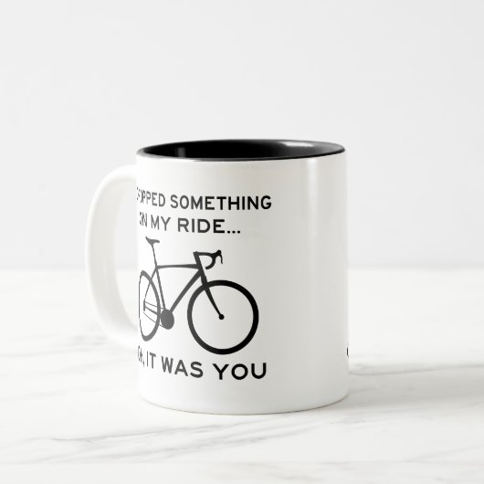 Etwas auf meiner Reise abgestürzt Oh, du hast Radf Zweifarbige Tasse (Vorderseite Links)