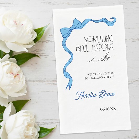Etwas bevor ich Blue Bow Brautparty mache Serviette