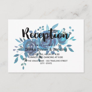 Etwas Blau Aquarell Florale Hochzeitsfeier Begleitkarte