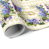 Etwas Blau: Baby's Breath & Flax Brautparty Geschenkpapier (Rolleneckpunkt)