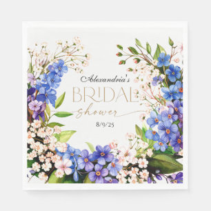 Etwas Blau: Baby's Breath & Flax Brautparty Serviette