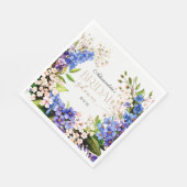 Etwas Blau: Baby's Breath & Flax Brautparty Serviette (Ecke)