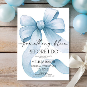 Etwas Blau bevor ich Blue Bow Brautparty mache Einladung
