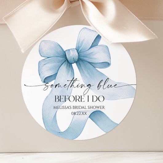Etwas Blau bevor ich Blue Bow Brautparty mache Runder Aufkleber