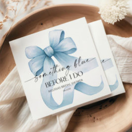 Etwas Blau bevor ich Blue Bow Brautparty mache Serviette