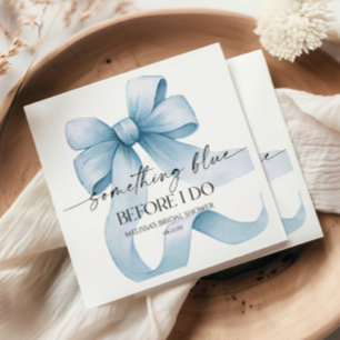 Etwas Blau bevor ich Blue Bow Brautparty mache Serviette