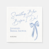 Etwas Blau bevor ich Blue Bow Brautparty mache Serviette (Vorderseite)