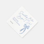 Etwas Blau bevor ich Blue Bow Brautparty mache Serviette (Ecke)