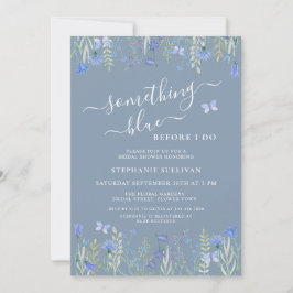 Etwas Blau bevor ich Blue Brautparty mache Einladung