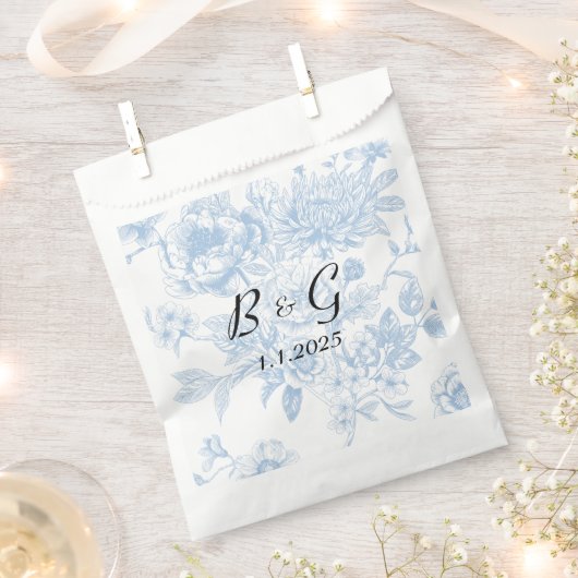 Etwas Blau, bevor ich Blue Floral Toile Geschenktütchen (Ausgeschnitten)