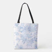 Etwas Blau, bevor ich Blue Floral Toile Tasche (Rückseite)