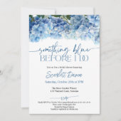 Etwas Blau bevor ich Blue Hydrangea Bridal Einladung (Vorderseite)