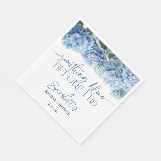 Etwas Blau bevor ich Blue Hydrangea Bridal Serviette (Ecke)