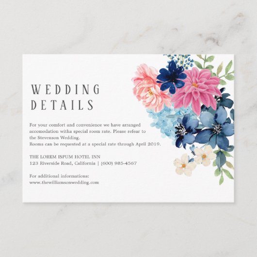 Etwas Blau bevor ich blühende Hochzeit mache Begleitkarte (Vorderseite)