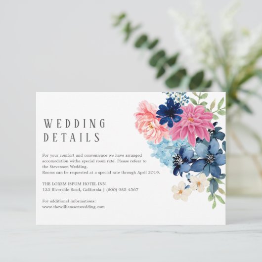 Etwas Blau bevor ich blühende Hochzeit mache Begleitkarte (Stehend Vorderseite)