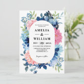 Etwas Blau bevor ich blühende Hochzeit mache Einladung (Stehend Vorderseite)