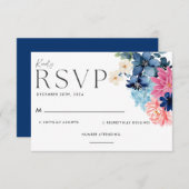 Etwas Blau bevor ich blühende Hochzeit mache RSVP Karte (Vorne/Hinten)