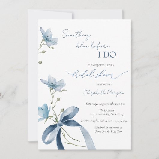 Etwas Blau, bevor ich Blume verbringe Einladung (Vorderseite)