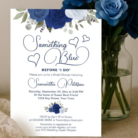 Etwas Blau bevor ich Boho Brautparty mache Einladung