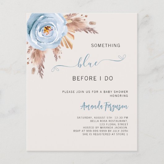 Etwas Blau bevor ich Boho Bridal Dusche tue (Vorderseite)