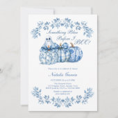 Etwas Blau bevor ich Boo Pumpkin Brautparty Einladung (Vorderseite)