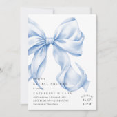 Etwas Blau, bevor ich Bow Brautparty Einladung (Vorderseite)