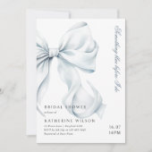 Etwas Blau, bevor ich Bow Brautparty Einladung (Vorderseite)