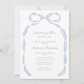 Etwas Blau, bevor ich Bow Brautparty Einladung (Vorderseite)