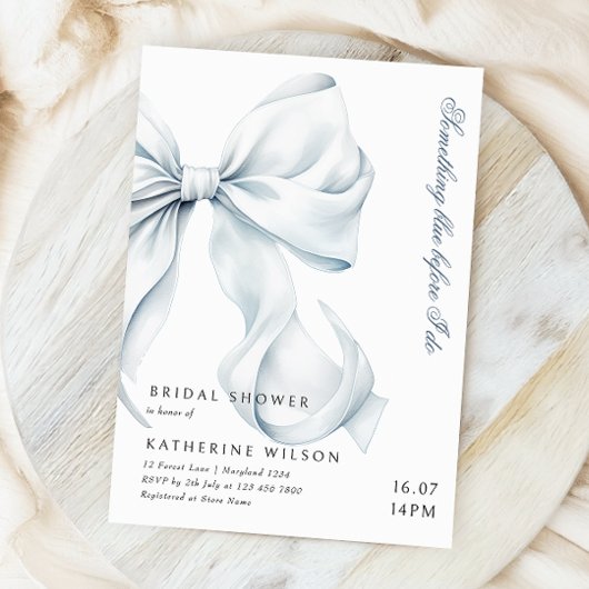 Etwas Blau, bevor ich Bow Brautparty Einladung