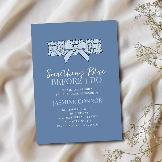 Etwas Blau, bevor ich Bow Brautparty Einladung