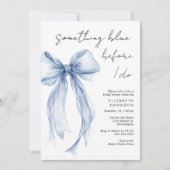 Etwas Blau, bevor ich Bow Brautparty Einladung (Vorderseite)