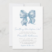 Etwas Blau, bevor ich Bow Brautparty Einladung (Vorderseite)