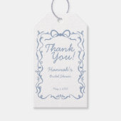 Etwas Blau, bevor ich Bow Brautparty Gefallen tun Geschenkanhänger (Vorderseite)