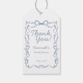 Etwas Blau, bevor ich Bow Brautparty Gefallen tun Geschenkanhänger (Rückseite)