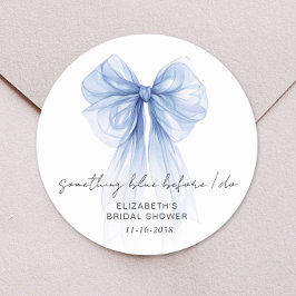 Etwas Blau, bevor ich Bow Brautparty Runder Aufkleber