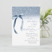 Etwas Blau, bevor ich Bow Glitzer Einladung (Stehend Vorderseite)