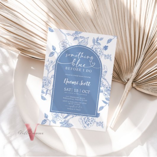 Etwas Blau, bevor ich Brautparty einladen Einladung