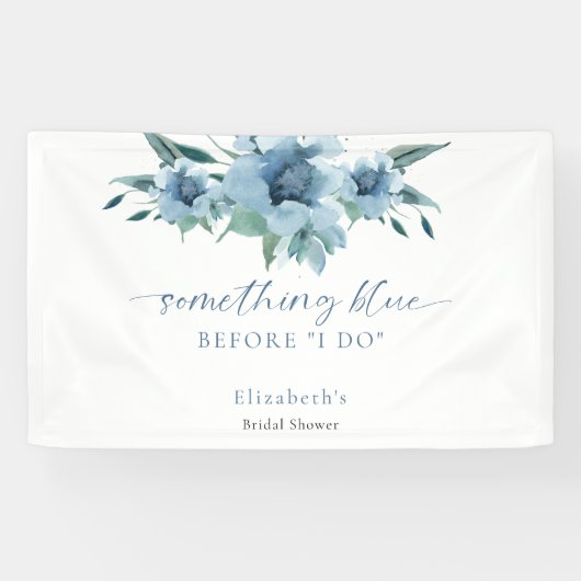 Etwas Blau, bevor ich Brautparty floral Banner (Horizontal)